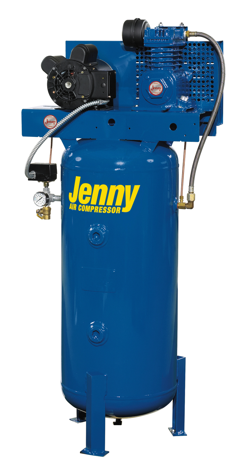 Jenny 1.5Hp 30 Gallon Vertical Air Compressor 230V 1Phase 6CFM 125PSI
