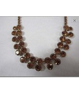 Vintage 1950&#39;s signed, WEISS Amber/Topaz Rhinestone Choker Necklace - $59.35