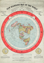 1892 Flat Earth Map Alexander Gleason Gleason's New Standard Map of the World - $13.81+
