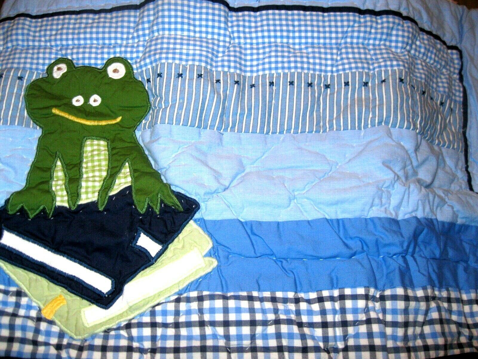 Primary image for Pottery Barn Kids Morgan Frog Quilted Pillow Sham Standard Light Blue Boy NIP