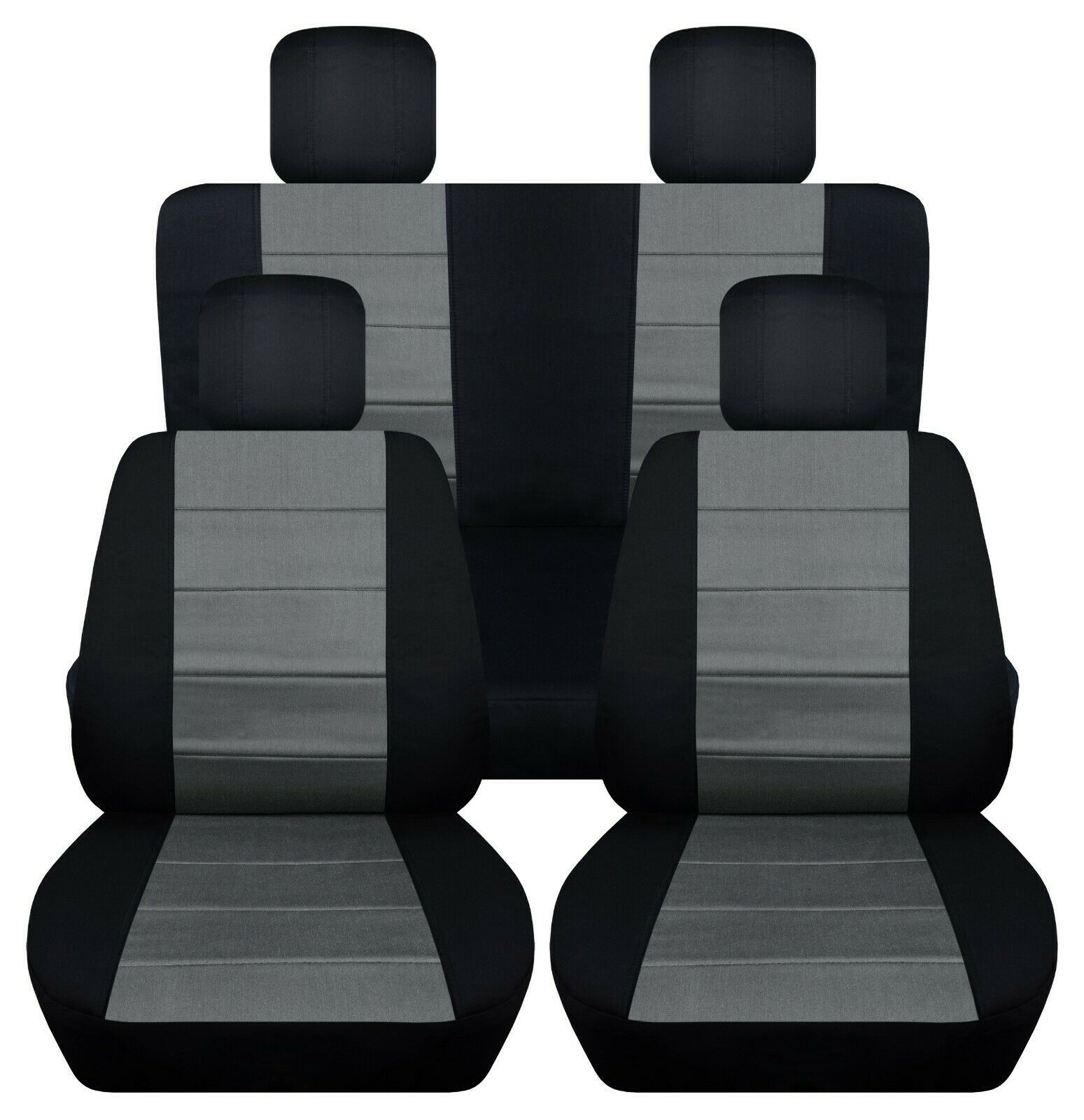 Front and Rear car seat covers Fits Jeep Wrangler JK 2007-2017 black