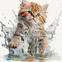 A watercolor painting of a cute kitten, Art for a child’s room, A.I.Art ... - $1.99