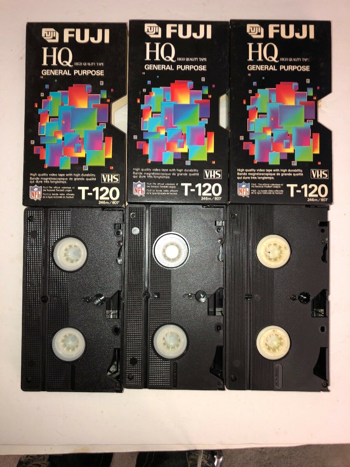 FUJI VHS HQ T120 3 Ea6 Hours BLANK Used High Quality Multi Purpose