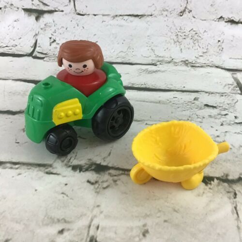 Vintage Fisher Price Little People YELLOW FARM TRACTOR Chunky People 1990 
