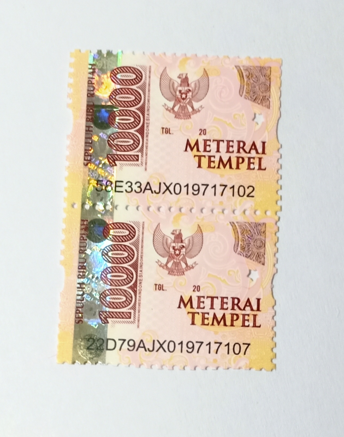 Materai Tempel 10000 - Indonesian Duty Stamp and 50 similar items