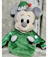 Walt Disney Parks Baby Mickey Mouse Holiday Christmas Plush Elf Hat Toy ... - $14.84