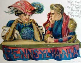 Pennsylvania Quakers Football Postcard Earl Christy 1907 College Series ... - $84.15