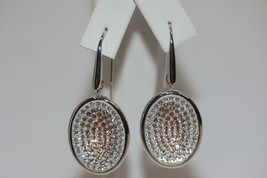 SWAROVSKI Crystal Rhodium Plated Nila Light Peach Oval Hook Earrings Ref... - $130.90