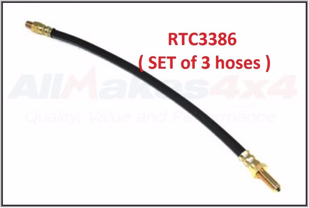 Bearmach RTC3386 x3 Land Rover Series 2 /& 2a Complete Flexible Brake Hose Set