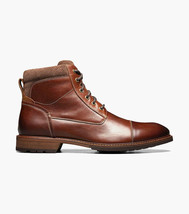 Mens Florsheim Lodge Cap Toe Lace Up Boot Leather Chestnut 14286-205 - $140.00