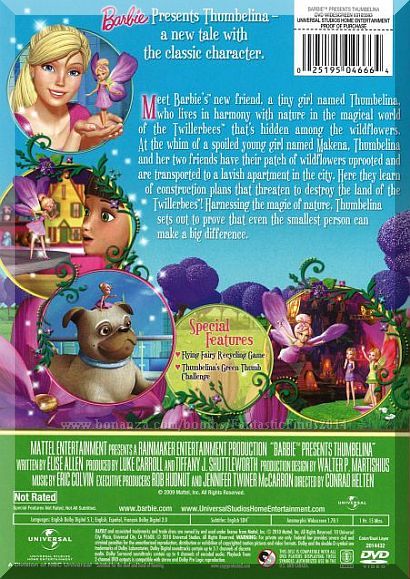 DVD - Barbie Presents: Thumbelina (2009) *Includes Flying Fairy ...