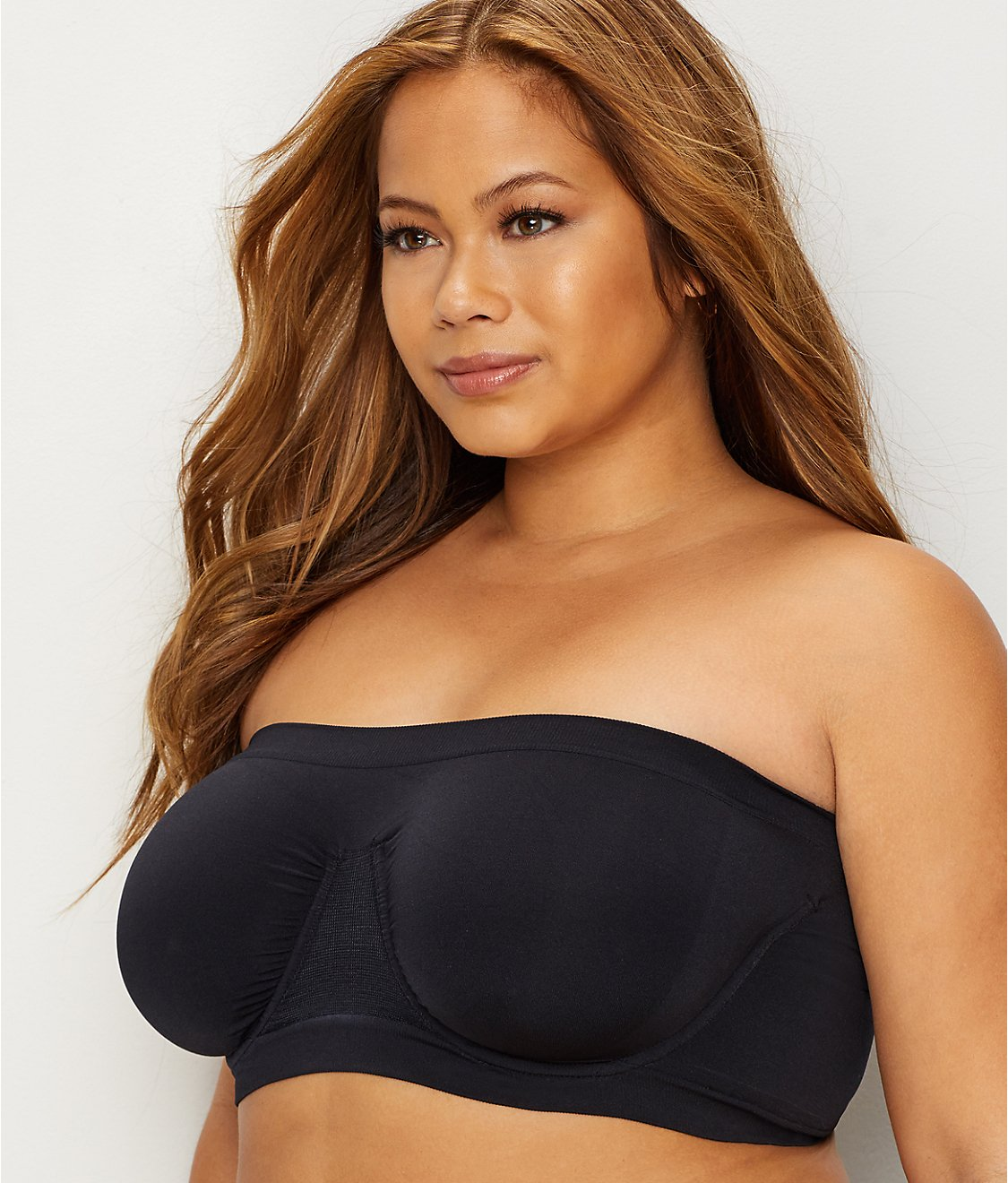 RHONDA SHEAR Black Plus Size Ahh Angel Seamless Bandeau Bra, US 2X, NWOT - Bras & Bra Sets