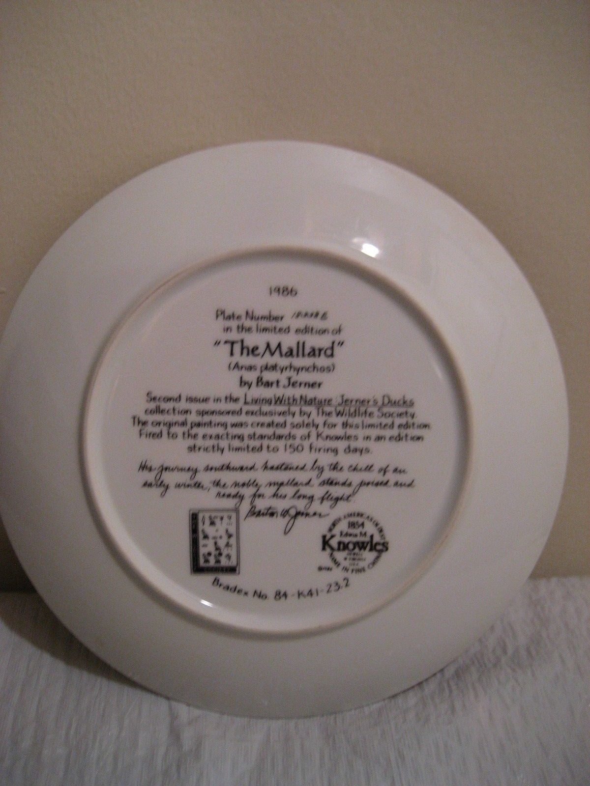 THE EDWIN M. KNOWLES fine china co. plate by bart jerner 