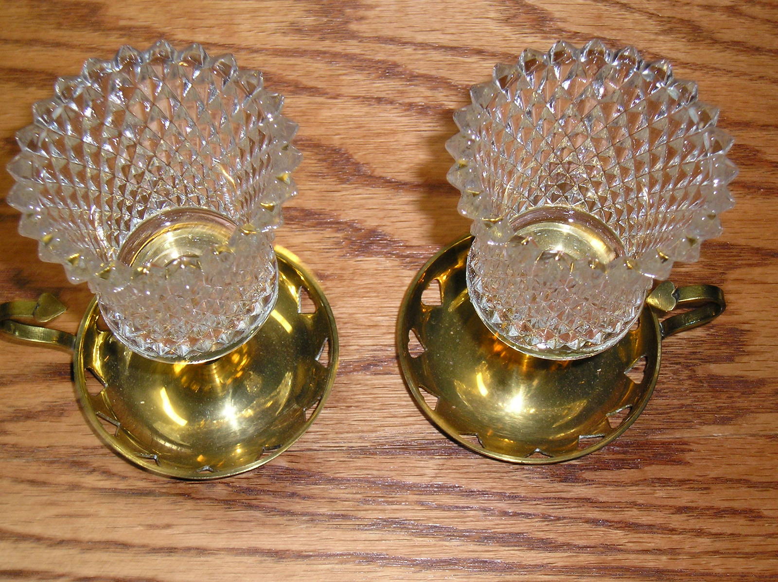 2 HOMCO 1194BD Diamondlite Clear PEG Votive Cup Candle Holders