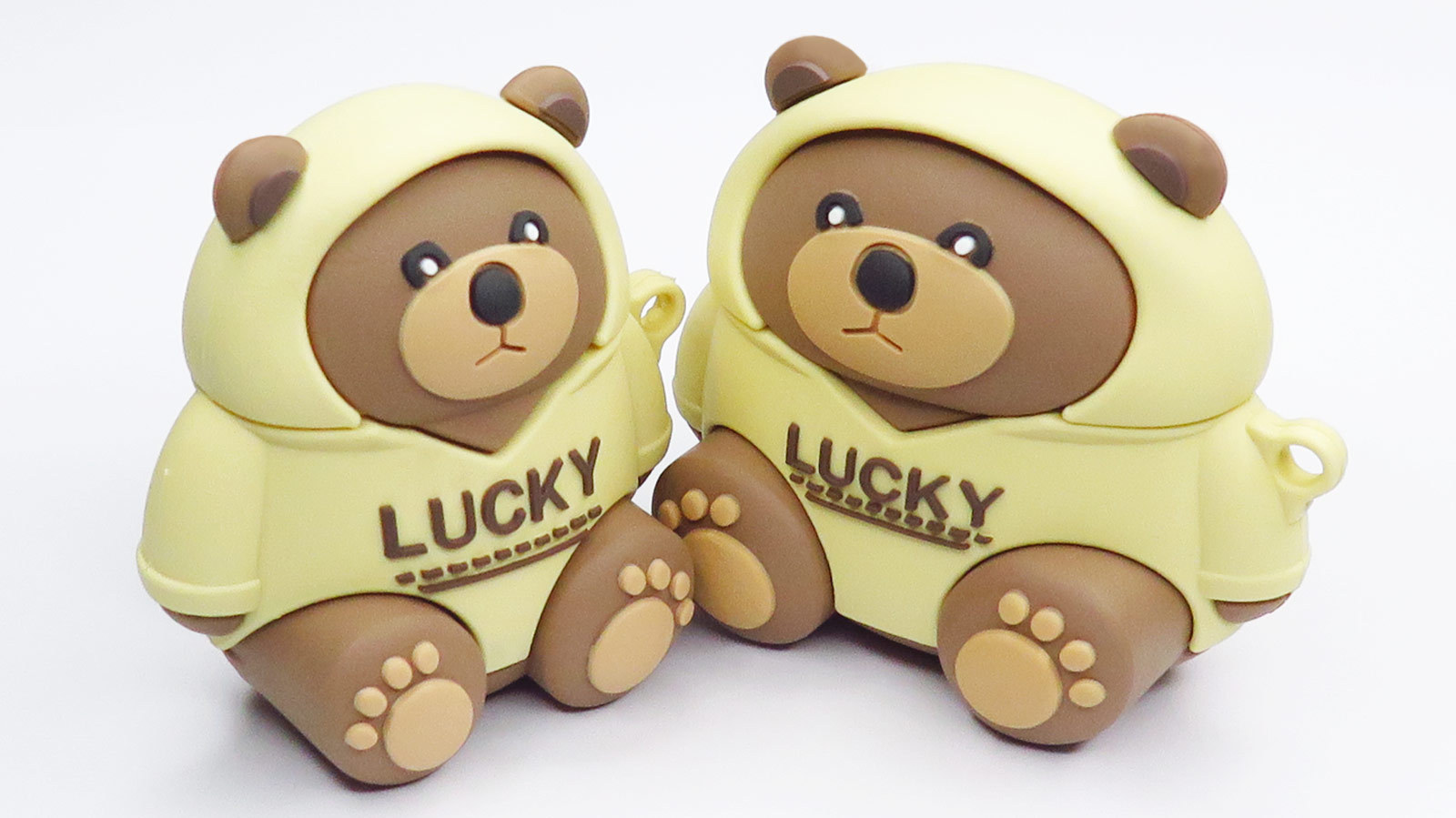 Fun Loving 3D Cartoon Hooded Lucky Teddy AirPod Silicone Case (for 2 & Pro)