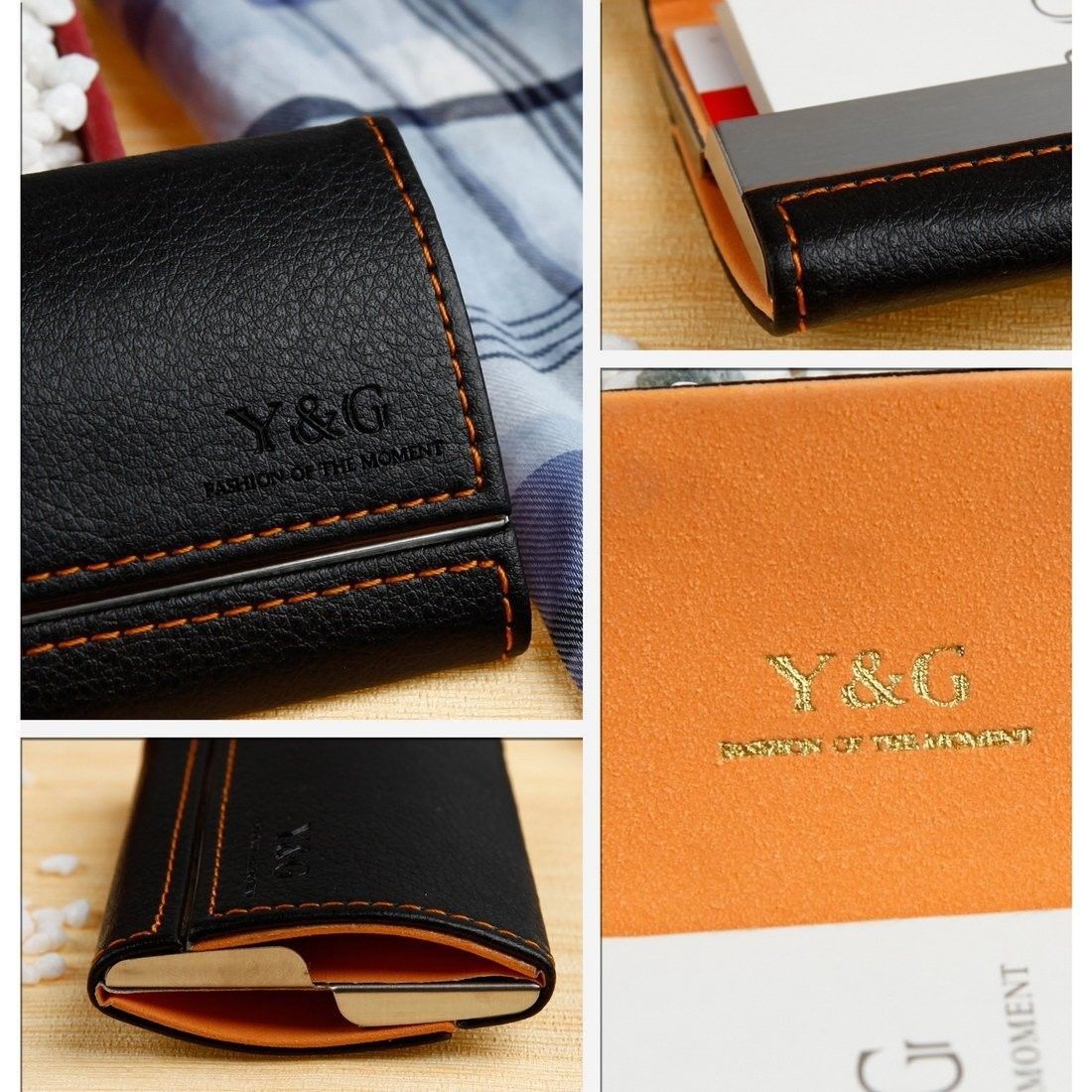 YDB01A03 Orange Black Business Card Holder For Men Inspirational Gift For Men