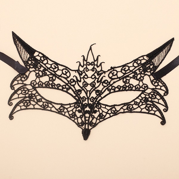 New Exotic Hot Sexy Lace Masquerade Party Black Fox Mask - 40 Pack