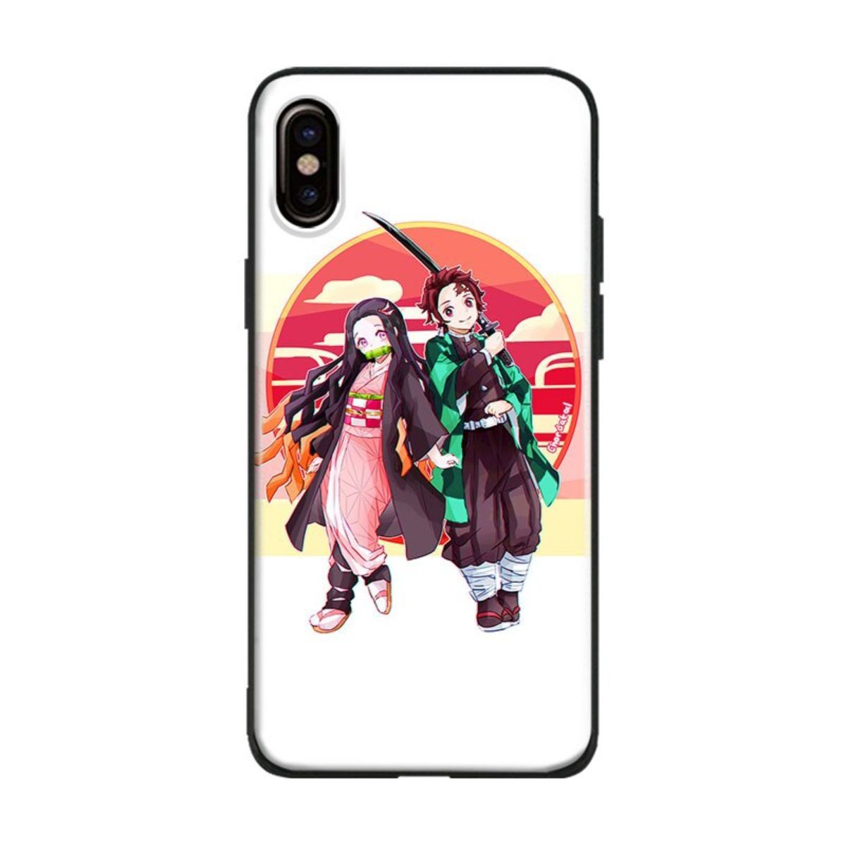 Kimetsu No Yaiba Tanjirou Nezuko Glass Phone Case For Iphone Plus Xs 11 