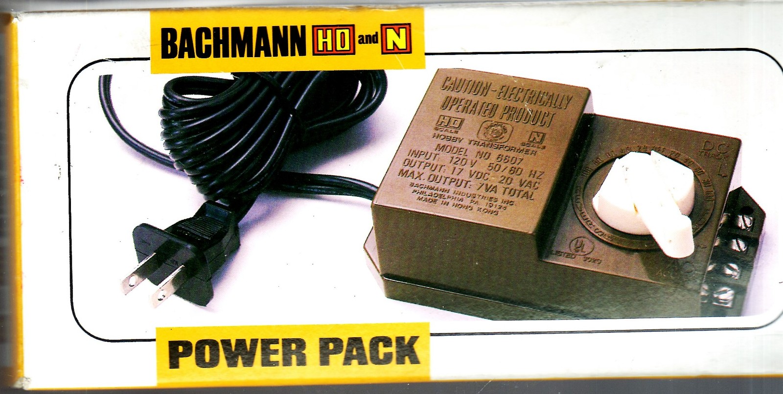 HO Trains Backman Electic Trains Power Pack Item No. 6607 Transformers