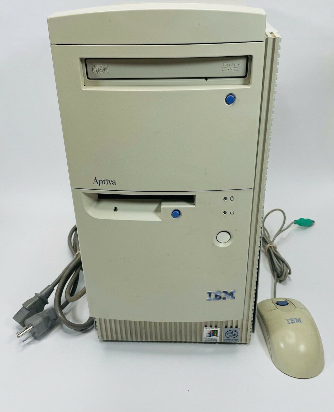 IBM Aptiva 2171 Model 906 Tower Computer w Original IBM Mouse MO09K ...