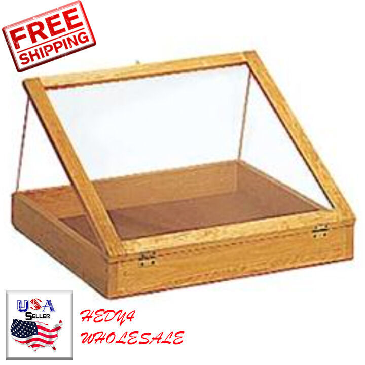 Natural Pine Portable 24inch Wood Countertop Display Cases 24W x 24L x 3D