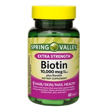 Spring Valley Extra Strength Biotin Plus Keratin Tablets 10000 mcg 60 Count - $15.90