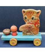 RARE Vintage Fisher Price Kitten Pull Toy with bell#499 1950s - $108.90