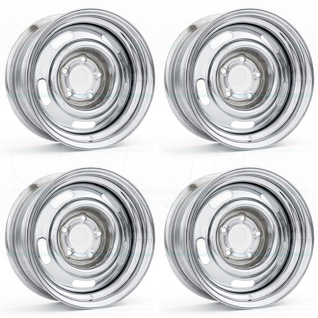 15x8 Vision 57 Rally 6x5.5/6x139.7 -12 Chrome Wheels Rims Set(4) - Wheels