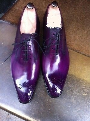 New Handmade Purple Patina Whole Cut Oxfords for Men Custom Made Shoes for Men