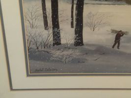 M Delacroix "LA CHASSE D' HIVER" Winter Hunt Scene Signed Framed Art Print image 4