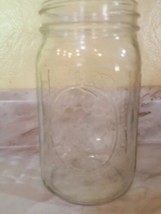 Vintage GENUINE Ball Wide Mouth Mason Fruit Jar quart Sculptured Glass  - $15.84