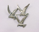 THREE BIRD Vintage BROOCH Pin - BEAU STERLING