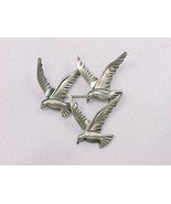 THREE BIRD Vintage BROOCH Pin - BEAU STERLING - $70.00