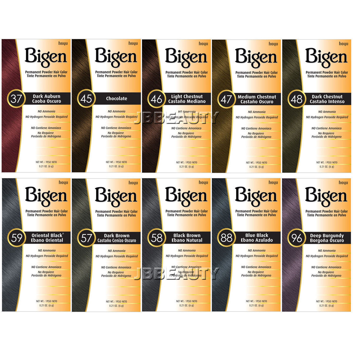 Bigen Permanent Powder Hair Color 100 Gray Coverage No Ammonia 0.21oz