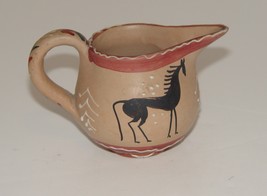 Vintage Deruta Italian PotterySmall Pitcher Early Horse Drawing Design - $24.99