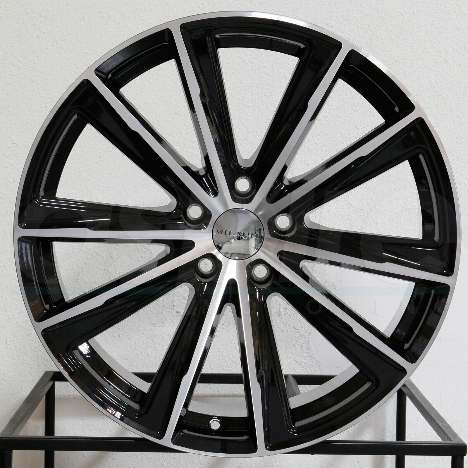 20x9 Milanni 471 Splinter 5x114.3 20 Black Machined Wheels Rims Set(4 ...