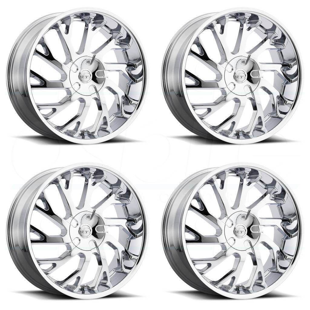 22x8.5 VCT V77 5x4.5/5x114.3/5x120 38 Chrome Wheels Rims Set(4) - Wheels