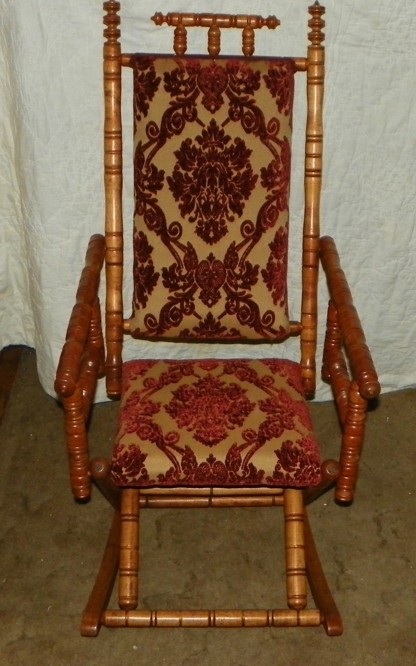 Maple Spool Rocker Rocking Chair R75 And 50 Similar Items Maple Spool Rocker Rocking Chair R75