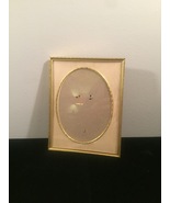 Vintage 40s gold ornate 6 1/2&quot; x 8 1/2&quot; frame with gold edged oval mat  - $20.00