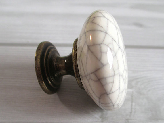 Ceramic Knobs Kitchen Cabinet Knobs Dresser Drawer Pulls Handles White Crackle Cabinet Pulls