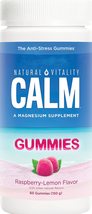 Natural Vitality Calm, Anti-Stress Gummies* Magnesium Suppl., Raspberry-... - $14.80
