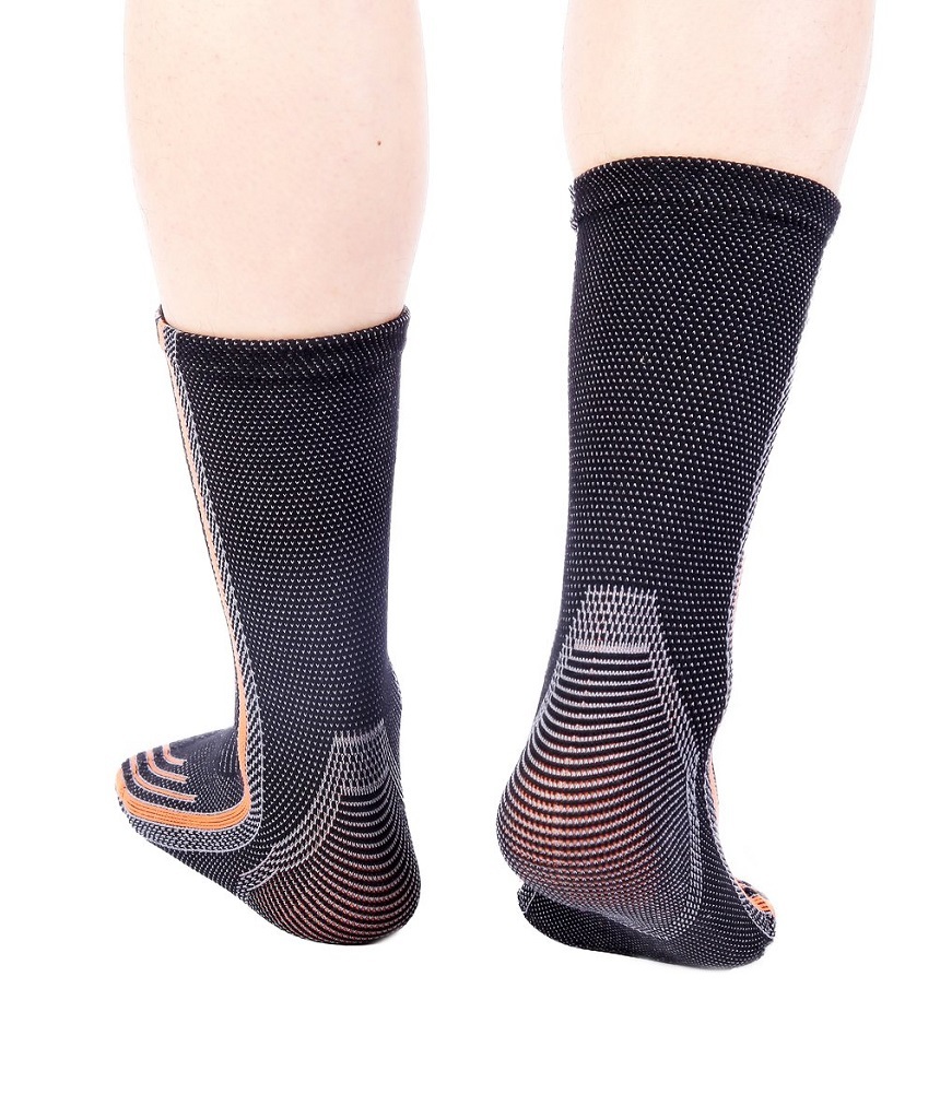 Doc Miller Ankle Brace Compression - Support Sleeve 1 Pair (Orange, S)