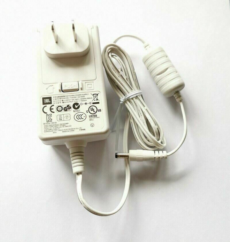 White 12V 1.5A AC adapter power supply charger For JBL Flip CE1588 speaker