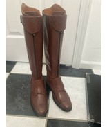 NIB 100% AUTH Chanel 12A Brown Leather Cap Toe Riding Boots Sz 36  - $1,384.02