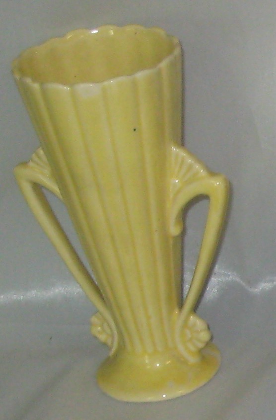 McCoy Yellow Double Handle Vase McCoy