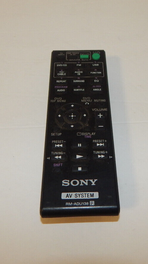 Sony RMADU138 AV System Remote for Sony AV System DAVTZ140 HBDTZ130