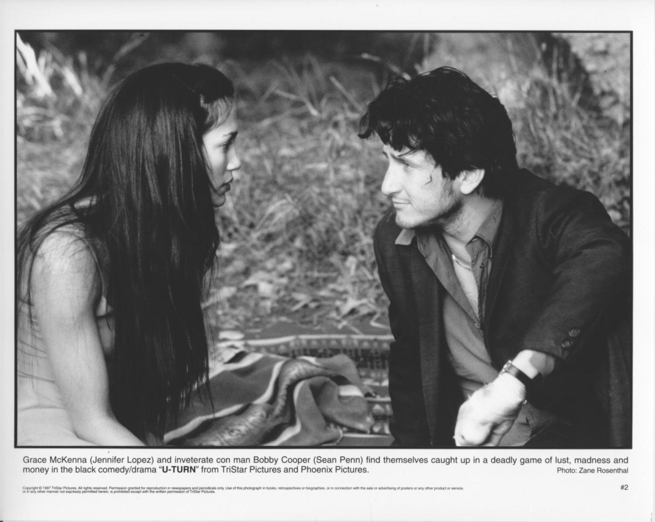 U Turn Sean Penn Jennifer Lopez 8x10 Photo 1012196 Black & White