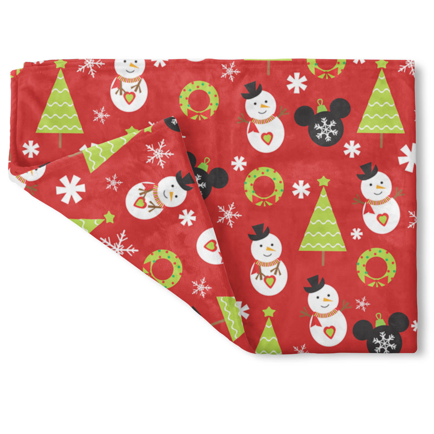 Christmas Mickey Baubles Disney Inspired Fleece Blanket Afghans