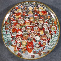 SANTA CLAWS Collector Plate Christmas Holiday Cats Bill Bell Porcelain - $19.95