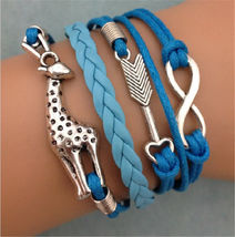 Giraffe Arrow Blue Multiwrap Bracelet # 9890 We Combine Shipping - $3.75